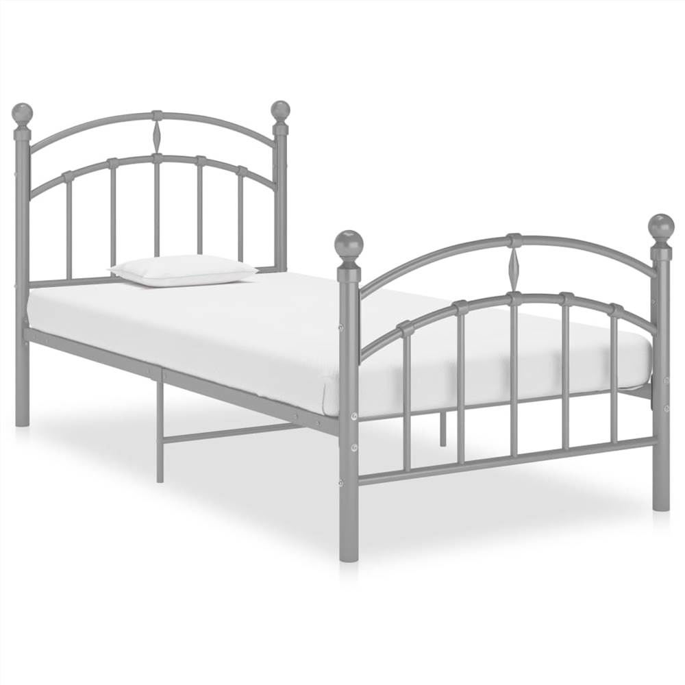 

Bed Frame Grey Metal 100x200 cm