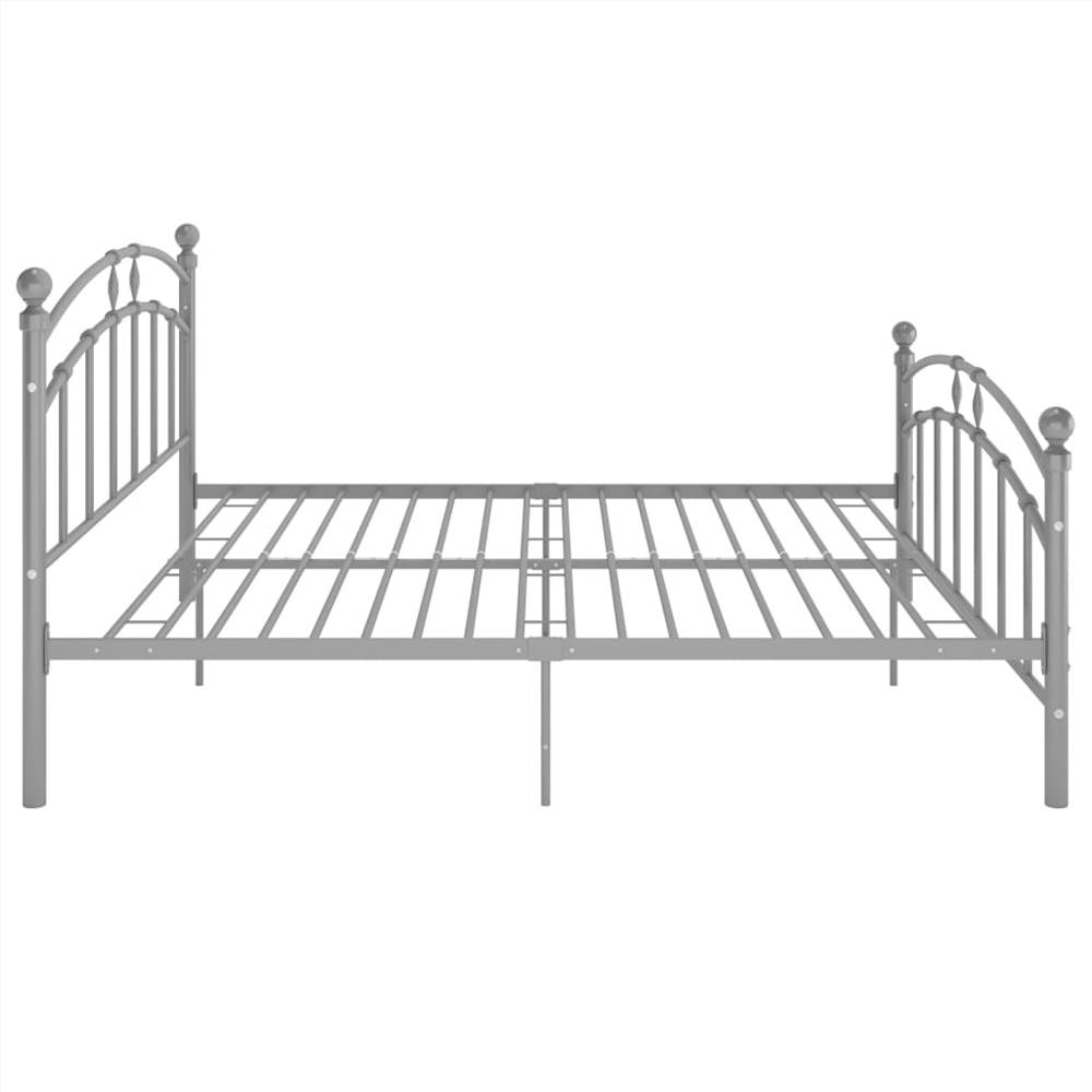 Bed Frame Grey Metal 160x200 cm