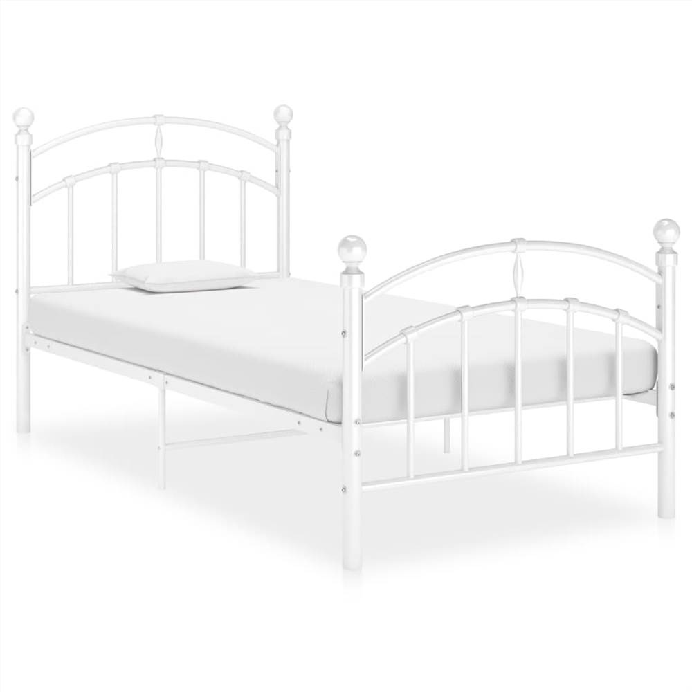 

Bed Frame White Metal 100x200 cm