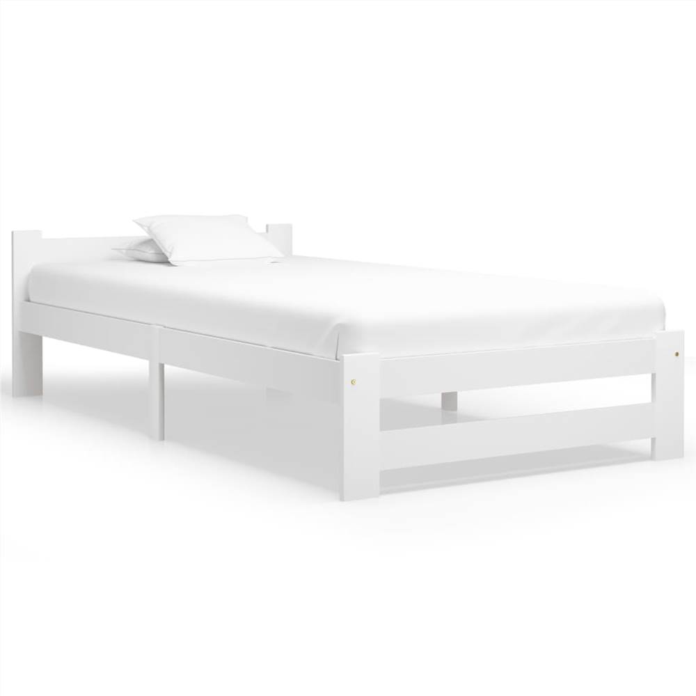 

Bed Frame White Solid Pine Wood 100x200 cm