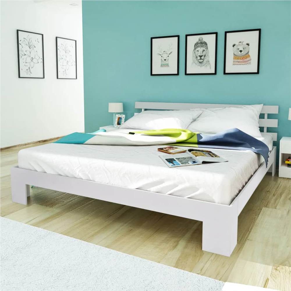 

Bed Frame White Solid Pinewood 180x200 cm 6FT Super King