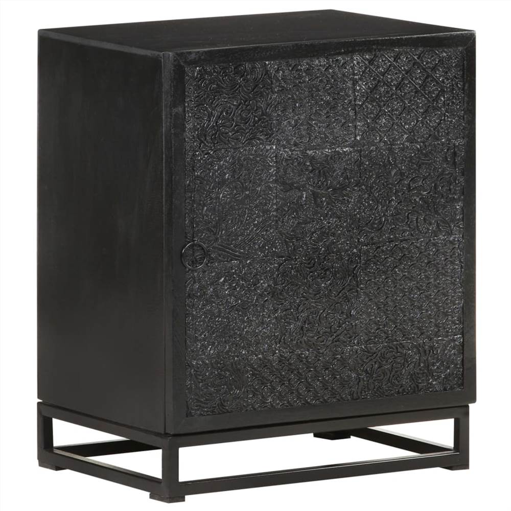 

Bedside Cabinet Black 40x30x50 cm Solid Acacia and Mango Wood