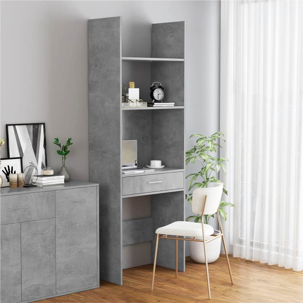 

Book Cabinet Concrete Grey 60x35x180 cm Chipboard