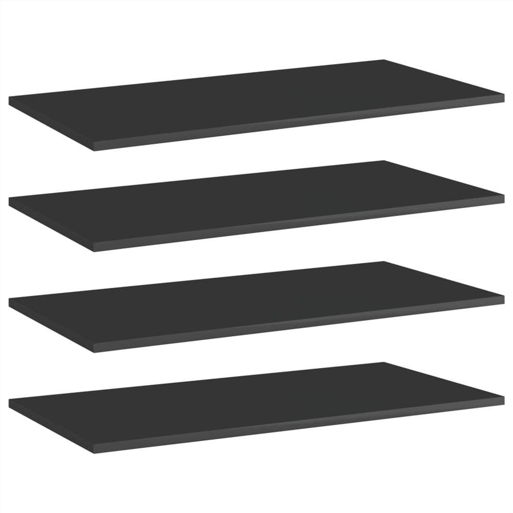 

Bookshelf Boards 4 pcs High Gloss Black 80x40x1.5 cm Chipboard