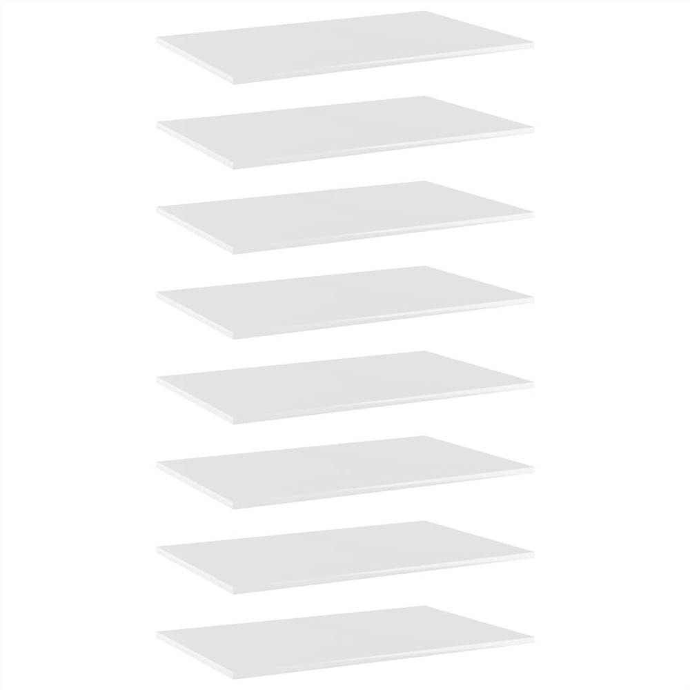 Kitaplık Tahtası 8'li Parlak Beyaz 80x50x1.5 cm Sunta