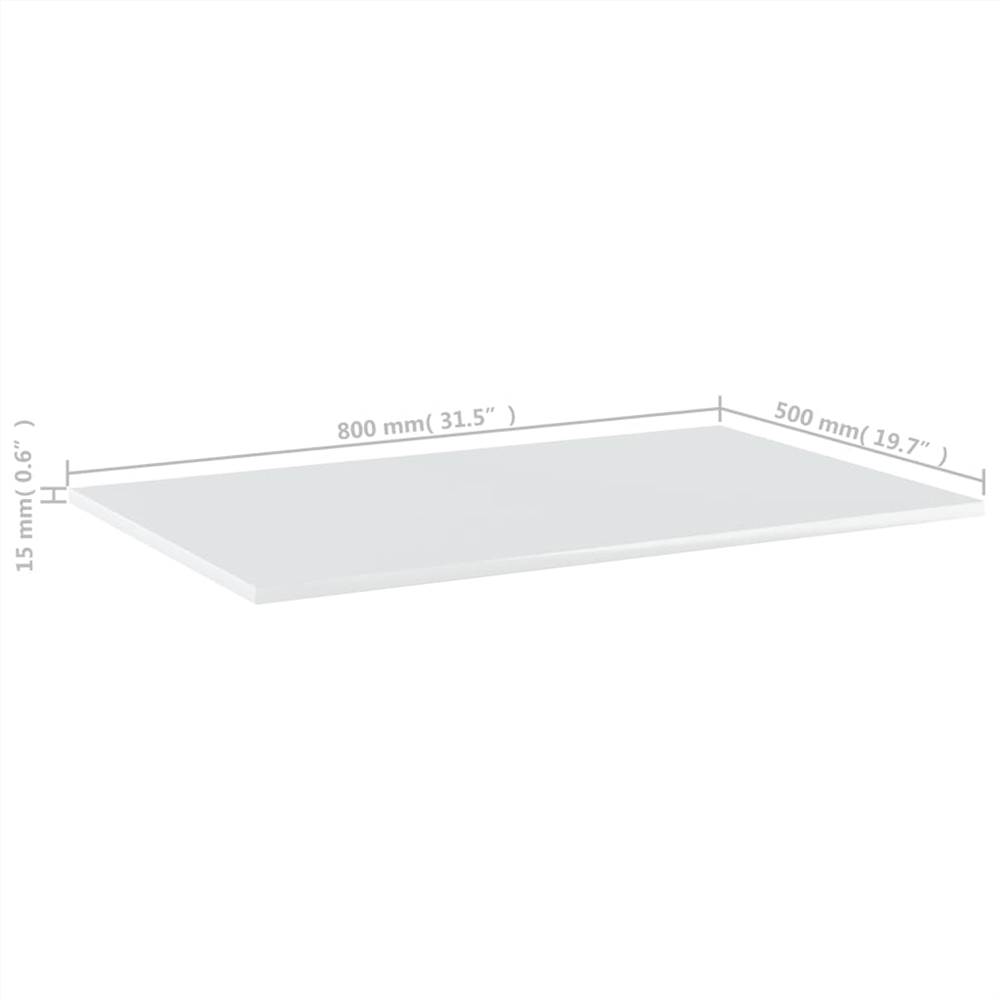 Bookshelf Boards 8 pcs High Gloss White 80x50x1.5 cm Chipboard