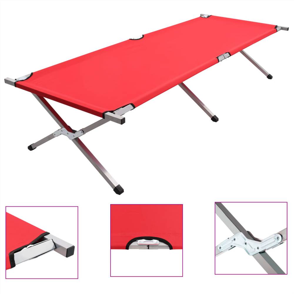 Camping Bed 210x80x48 cm XXL Red