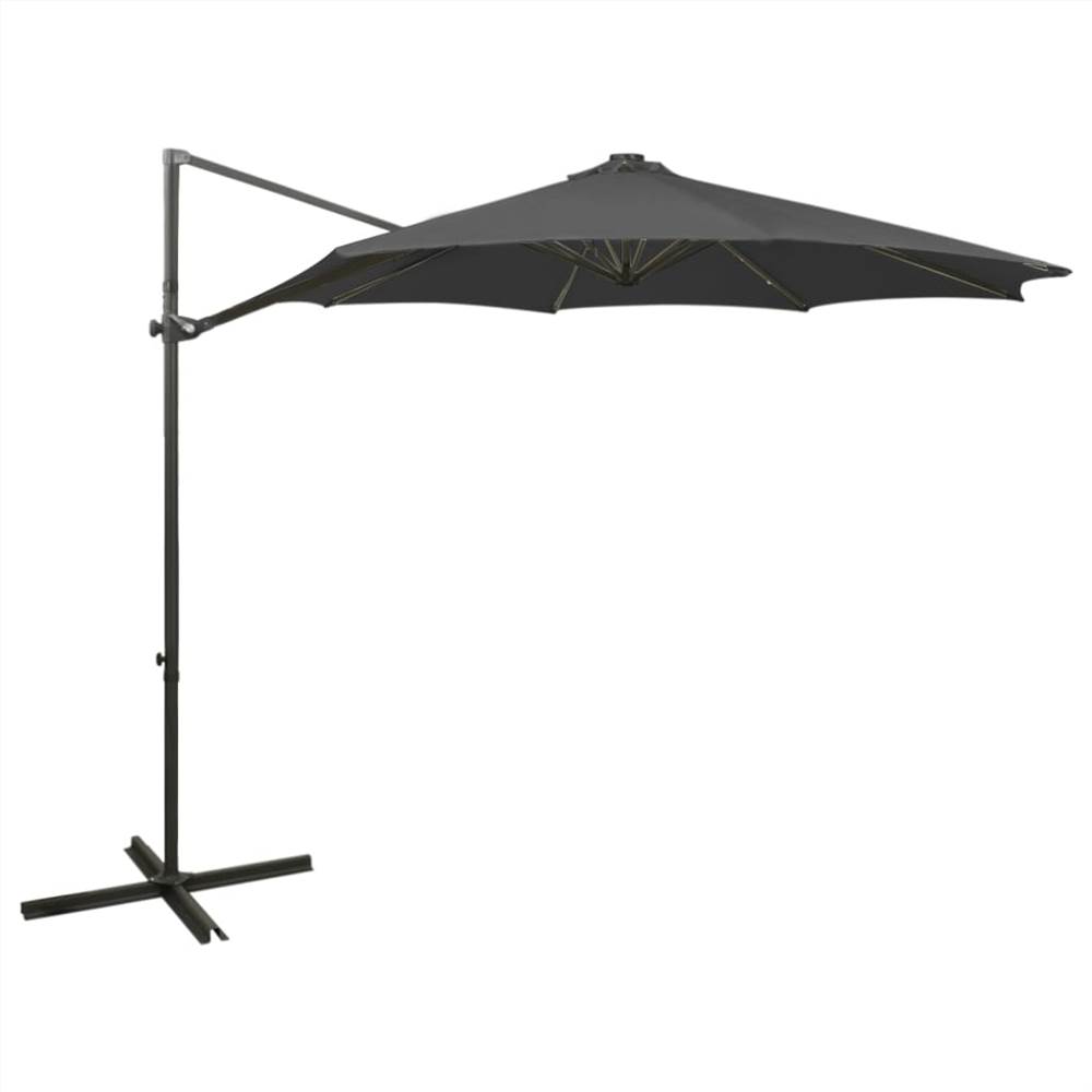 

Cantilever Umbrella with Pole and LED Lights Anthracite 300 cm