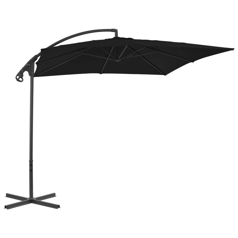 Cantilever Umbrella with Steel Pole 250x250 cm Black