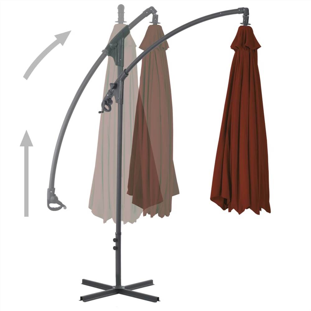 Cantilever Umbrella with Steel Pole 250x250 cm Terracotta