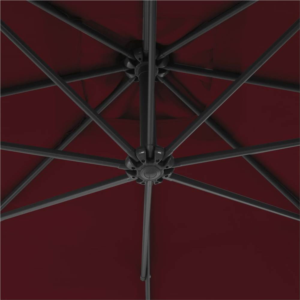 Cantilever Umbrella with Steel Pole 250x250 cm Wine Red