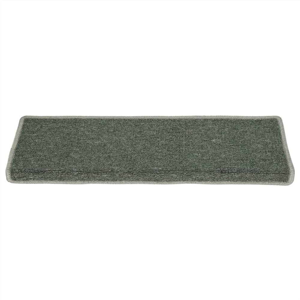 Carpet Stair Treads 15 pcs 65x25 cm Green