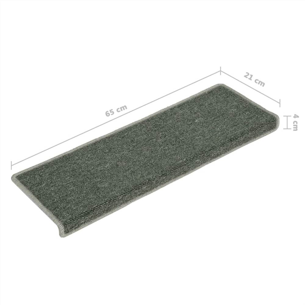 Carpet Stair Treads 15 pcs 65x25 cm Green