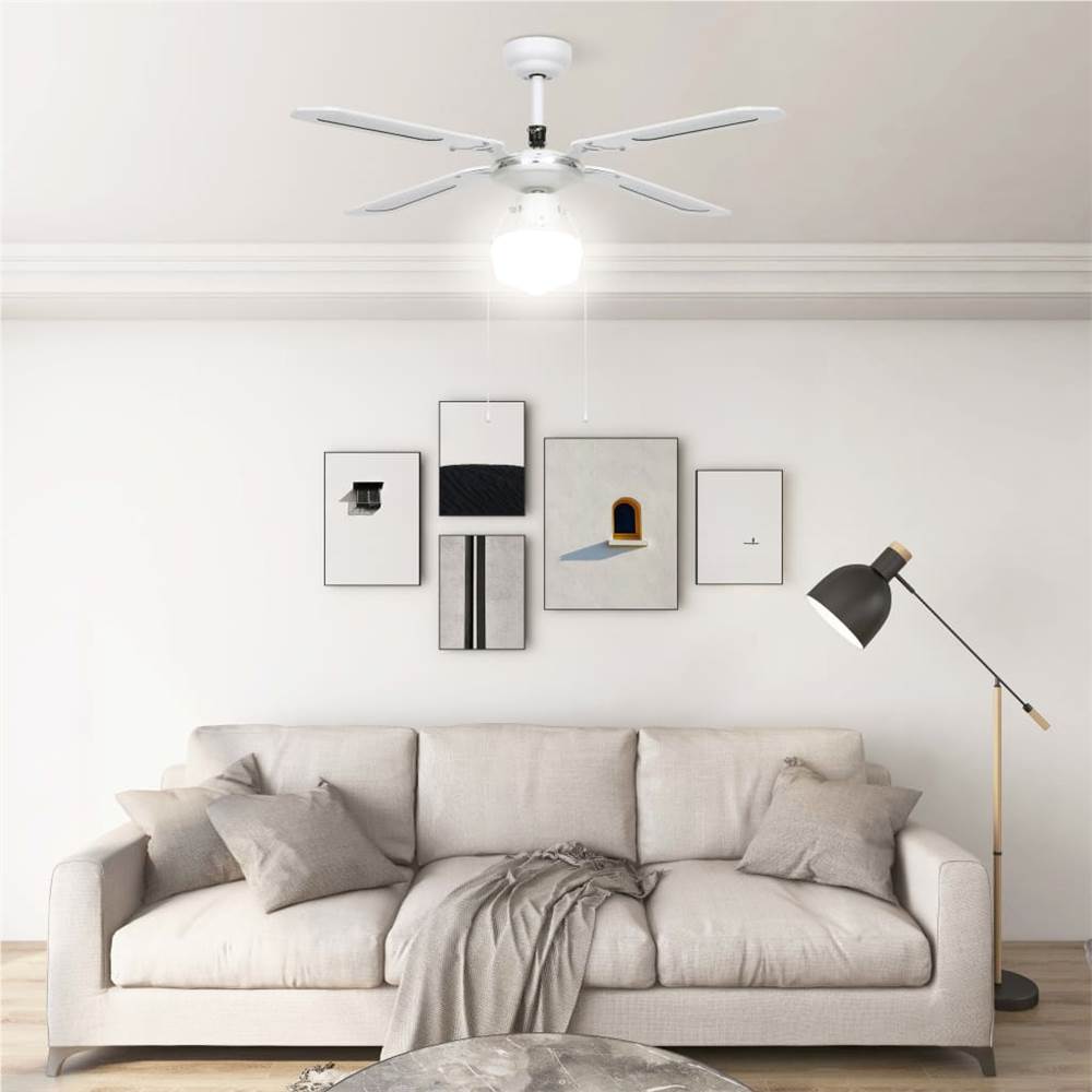 Plafondventilator met licht 106 cm wit