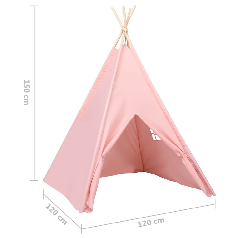 Children Teepee Tent with Bag Peach Skin Pink 120x120x150 cm