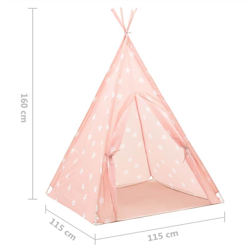 Children Teepee Tent with Bag Polyester Pink 115x115x160 cm