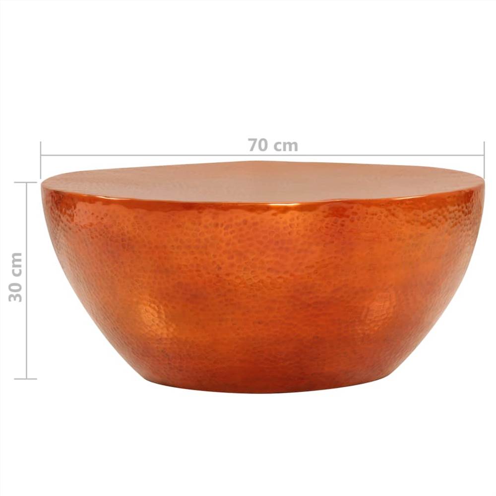 Coffee Table Hammered Aluminium 70x30 cm Copper
