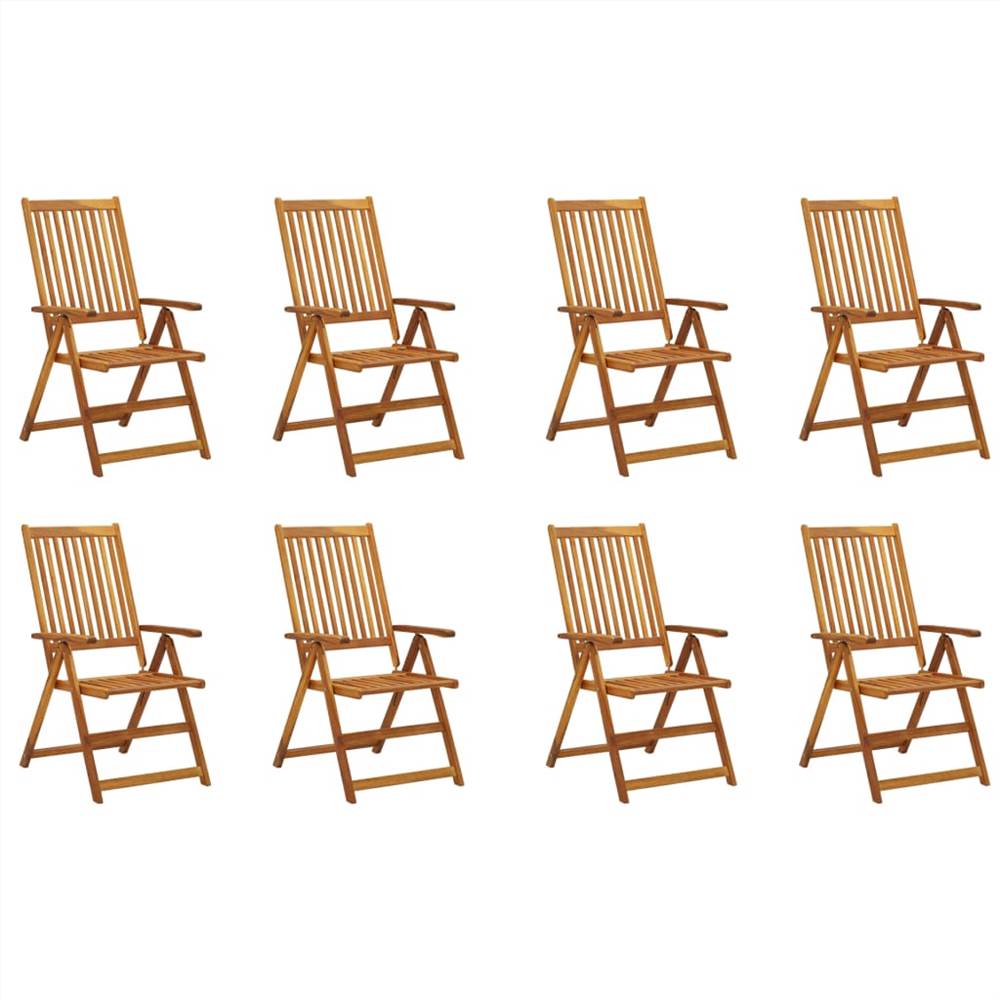 

Folding Garden Chairs 8 pcs Solid Acacia Wood