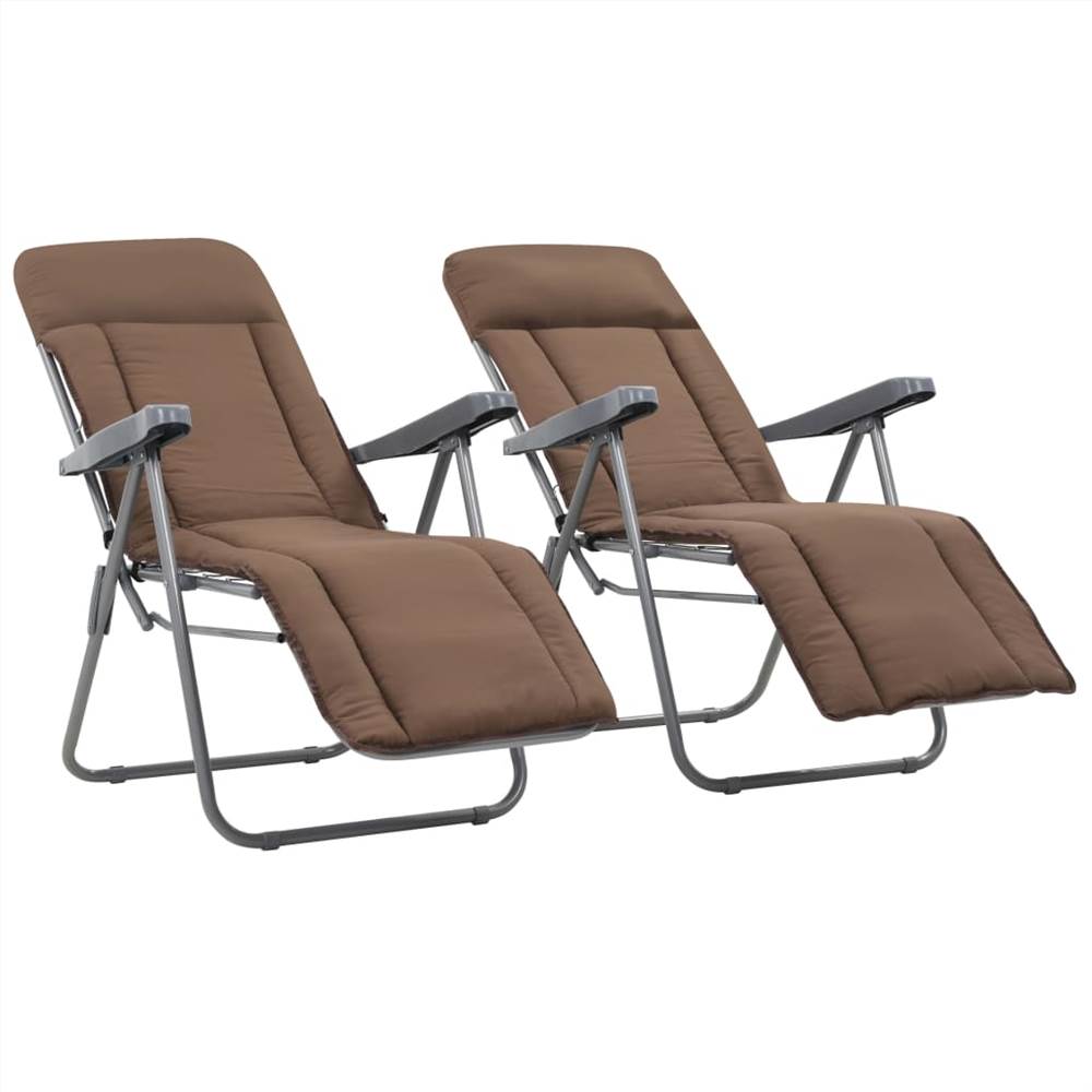 

Folding Garden Chairs with Cushions 2 pcs Brown