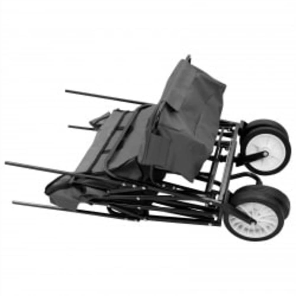 Folding Hand Trolley with Canopy Steel Grey