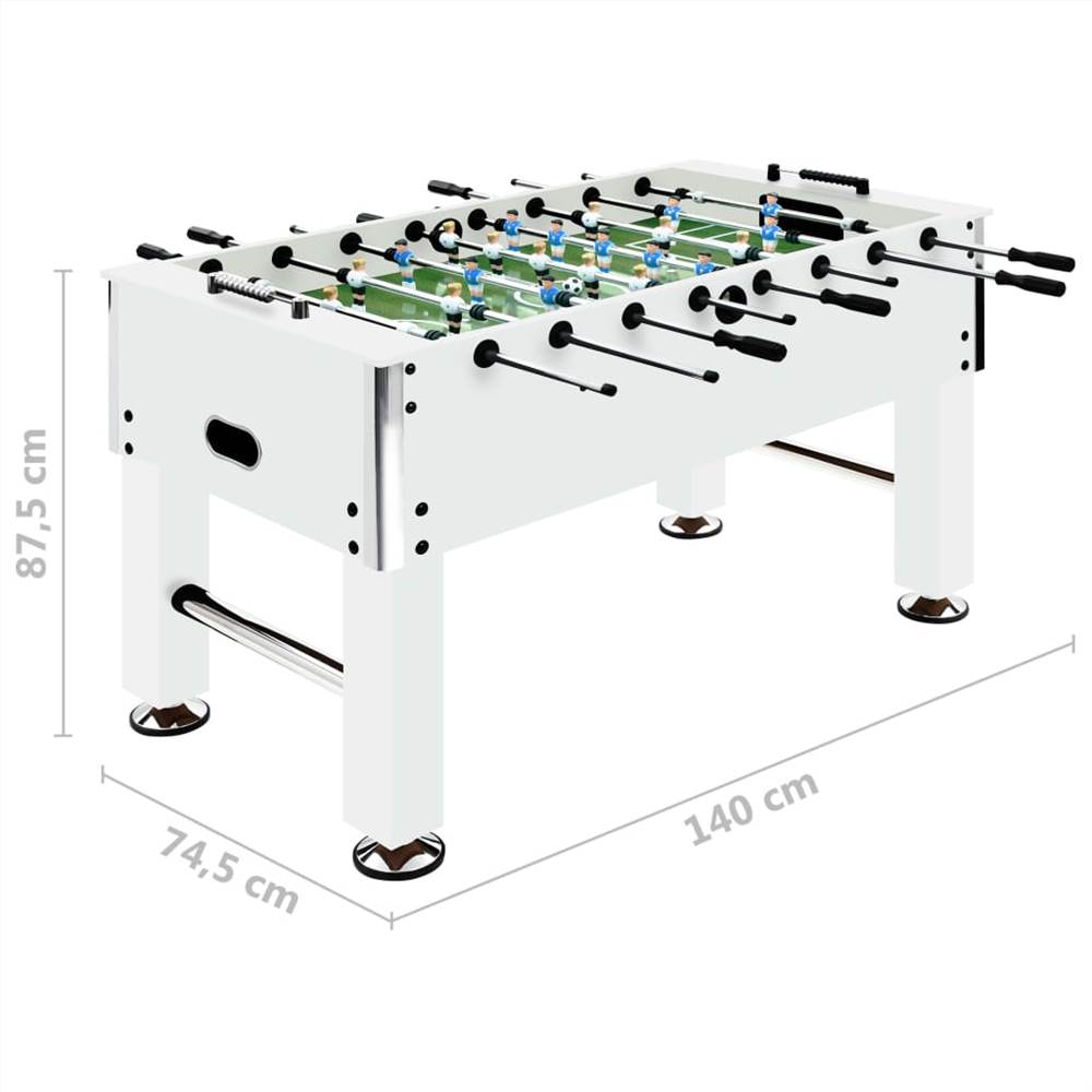 Football Table Steel 60 kg 140x74.5x87.5 cm White