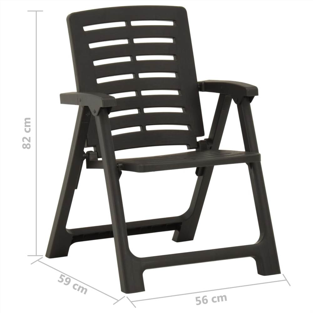 Garden Chairs 4 pcs Plastic Anthracite