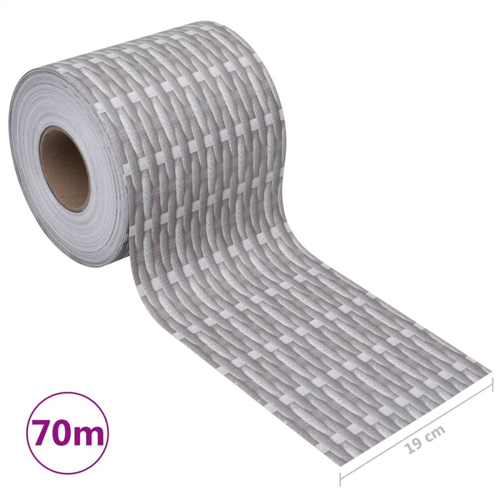 Garden Privacy Screen PVC 70x0.19 m Rattan Grey