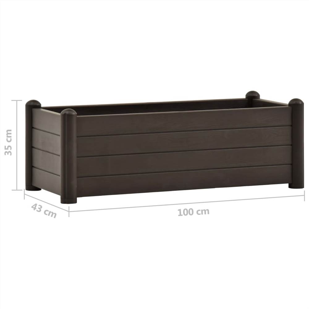 Garden Raised Bed PP Mocha 100x43x35 cm