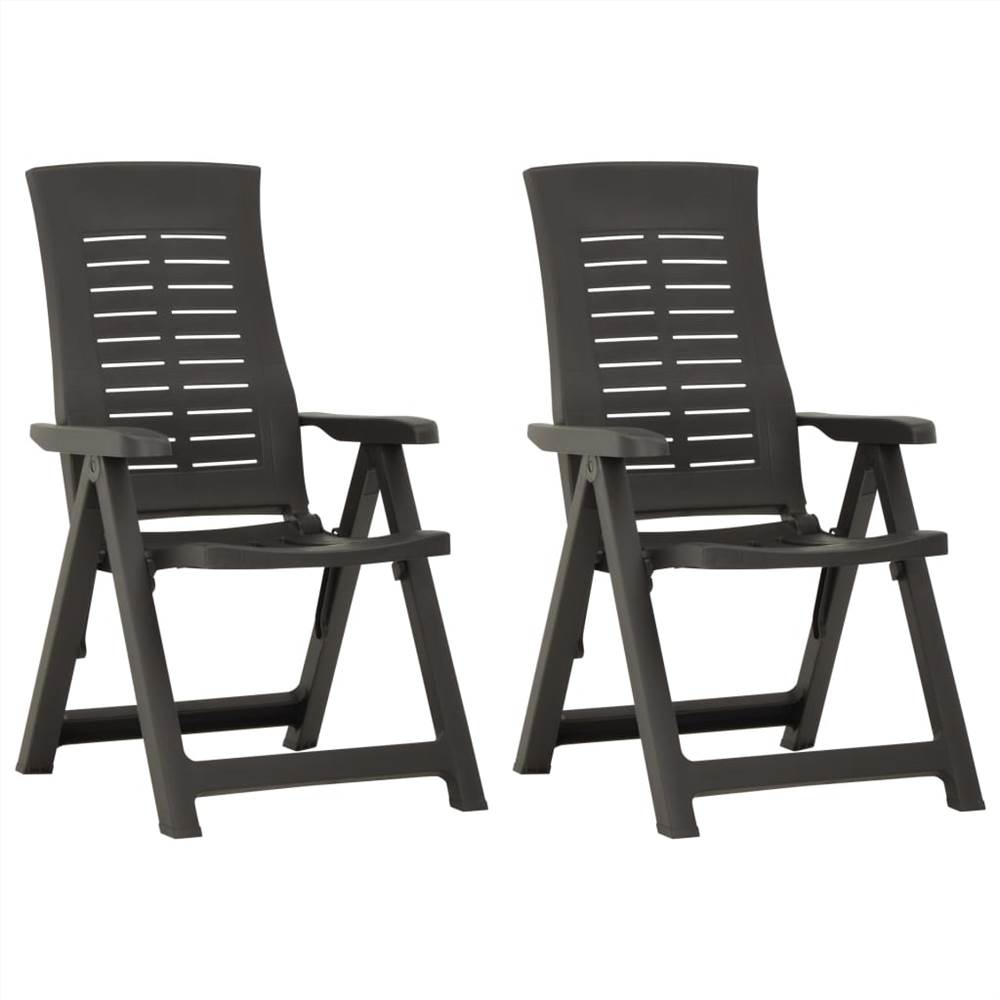 

Garden Reclining Chairs 2 pcs Plastic Anthracite