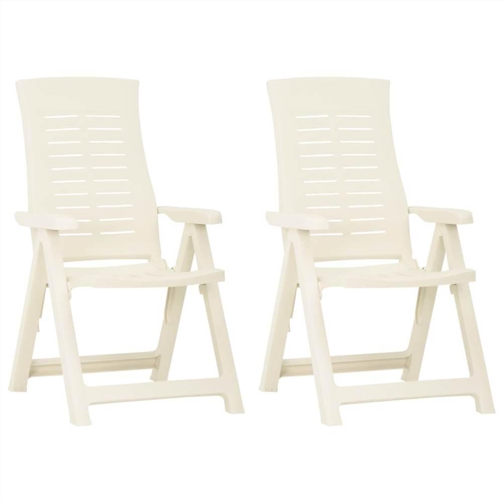 

Garden Reclining Chairs 2 pcs Plastic White