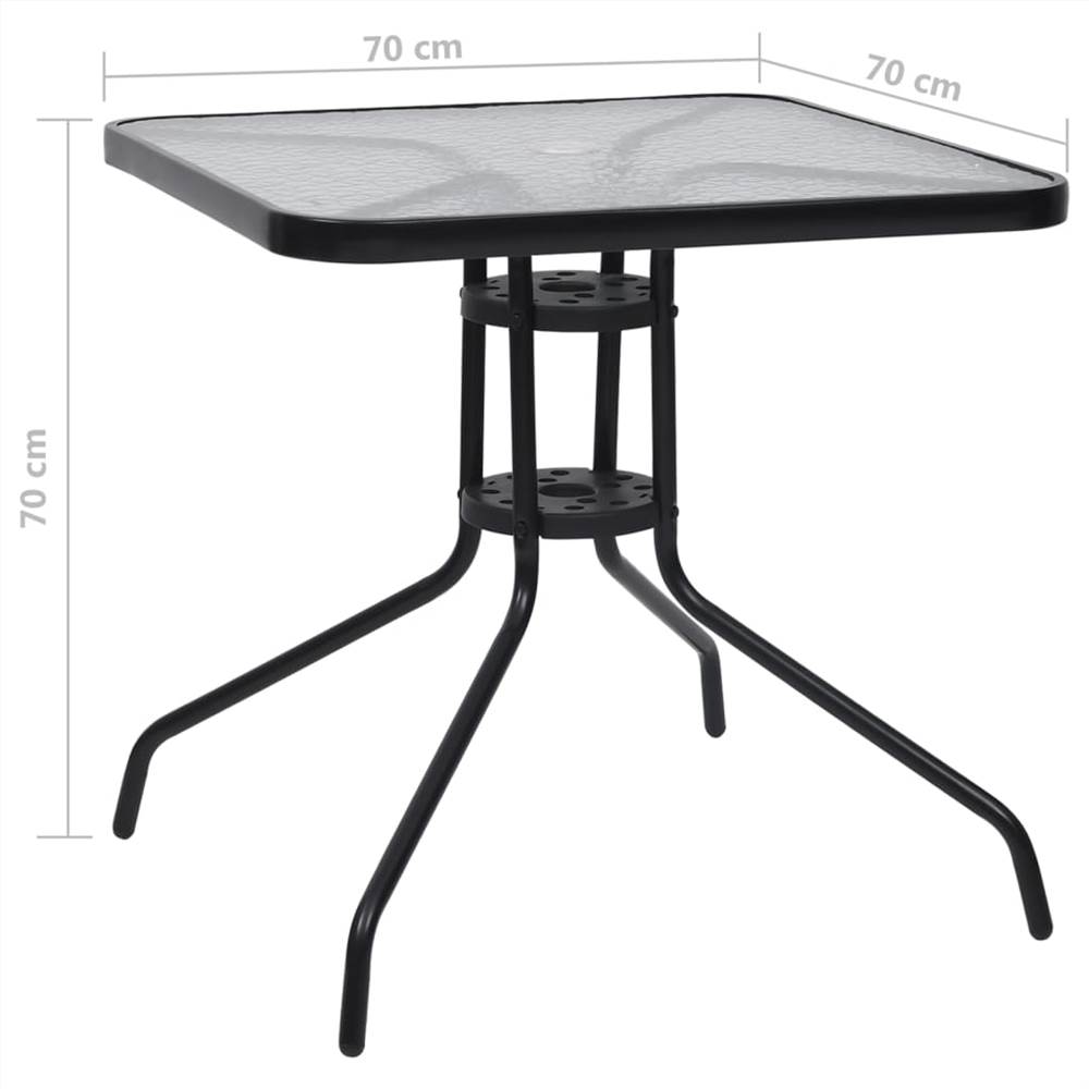 Garden Table Black 70x70x70 cm Steel