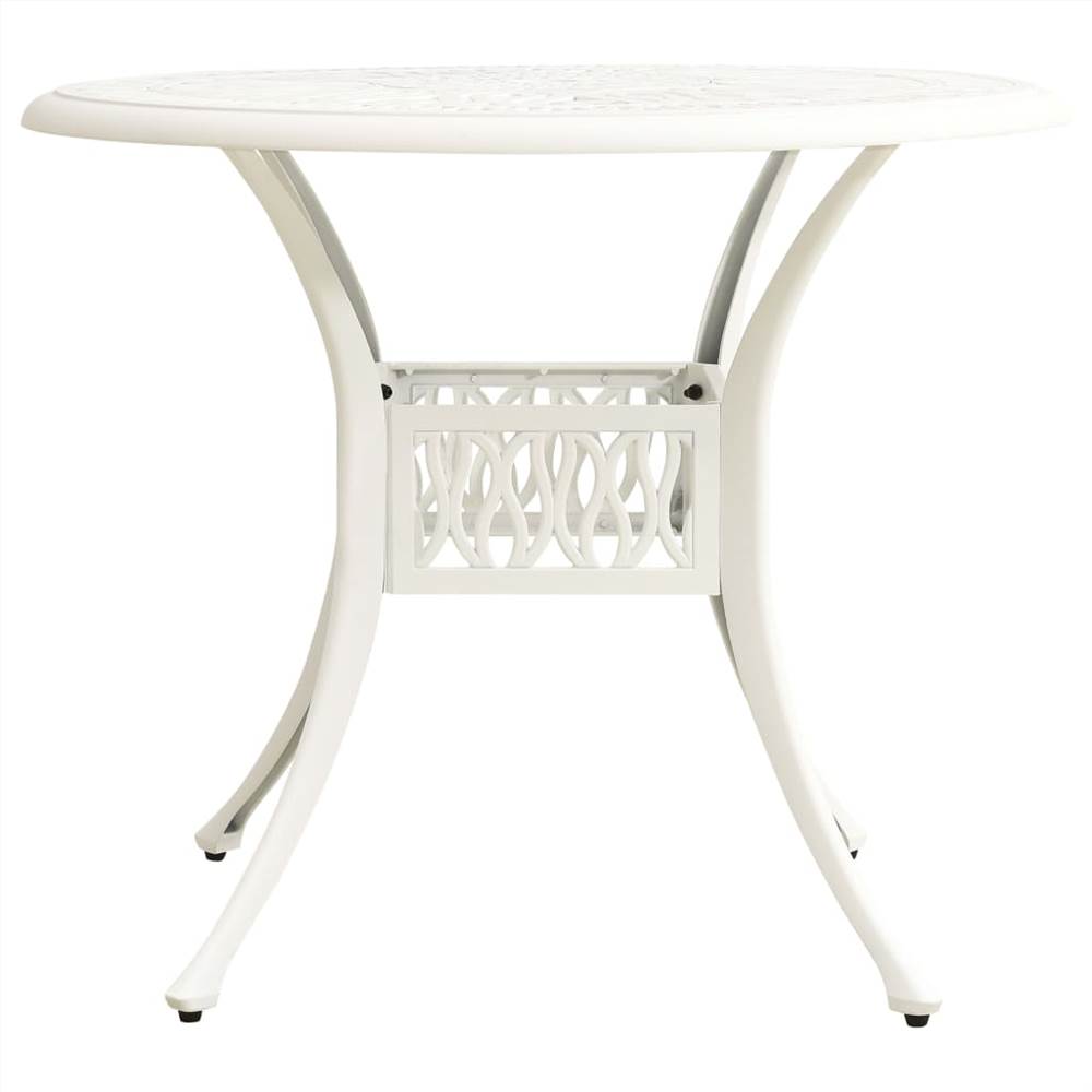 Garden Table White 90x90x74 cm Cast Aluminium