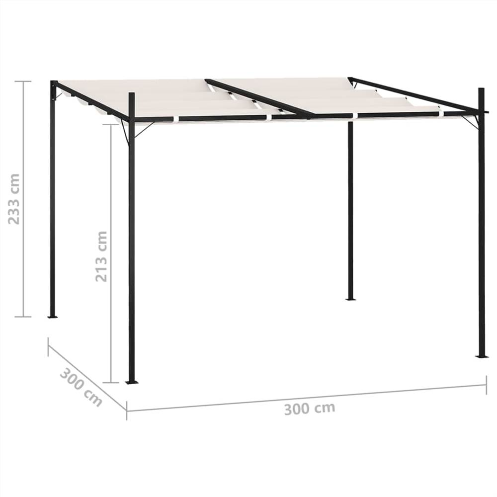 Gazebo with Retractable Roof 300x300x233 cm Cream
