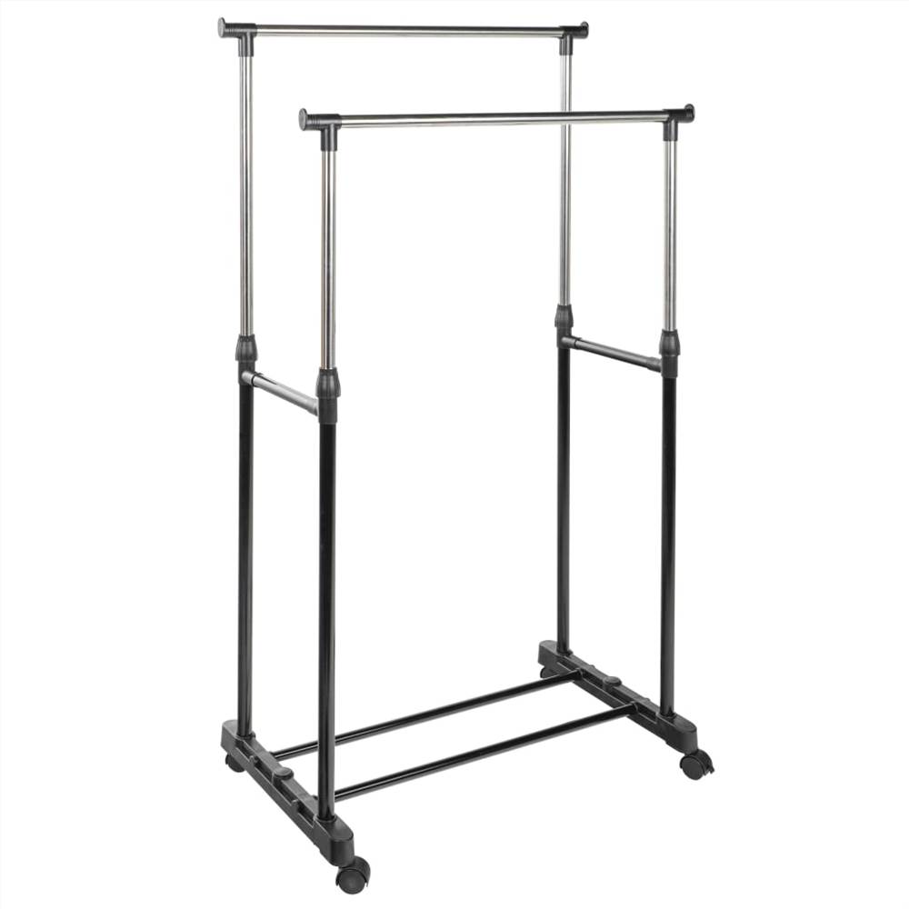 HI Double Bar Garment Rack Black