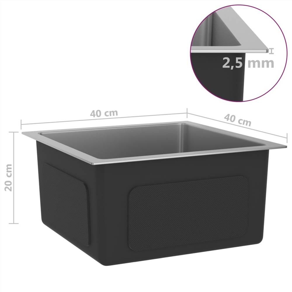 Handmade Kitchen Sink with Strainer Stainless Steel