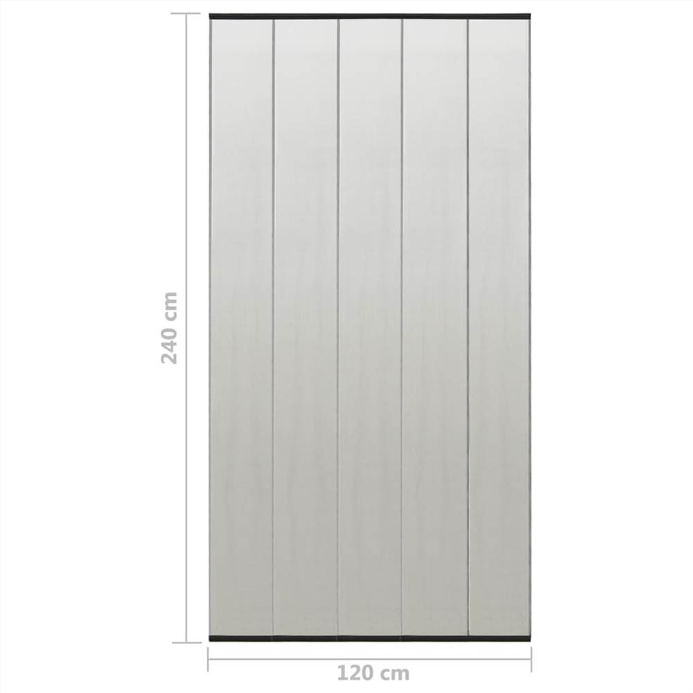 Insect Door Screen with 4-Piece Mesh Curtain Black 120x240 cm