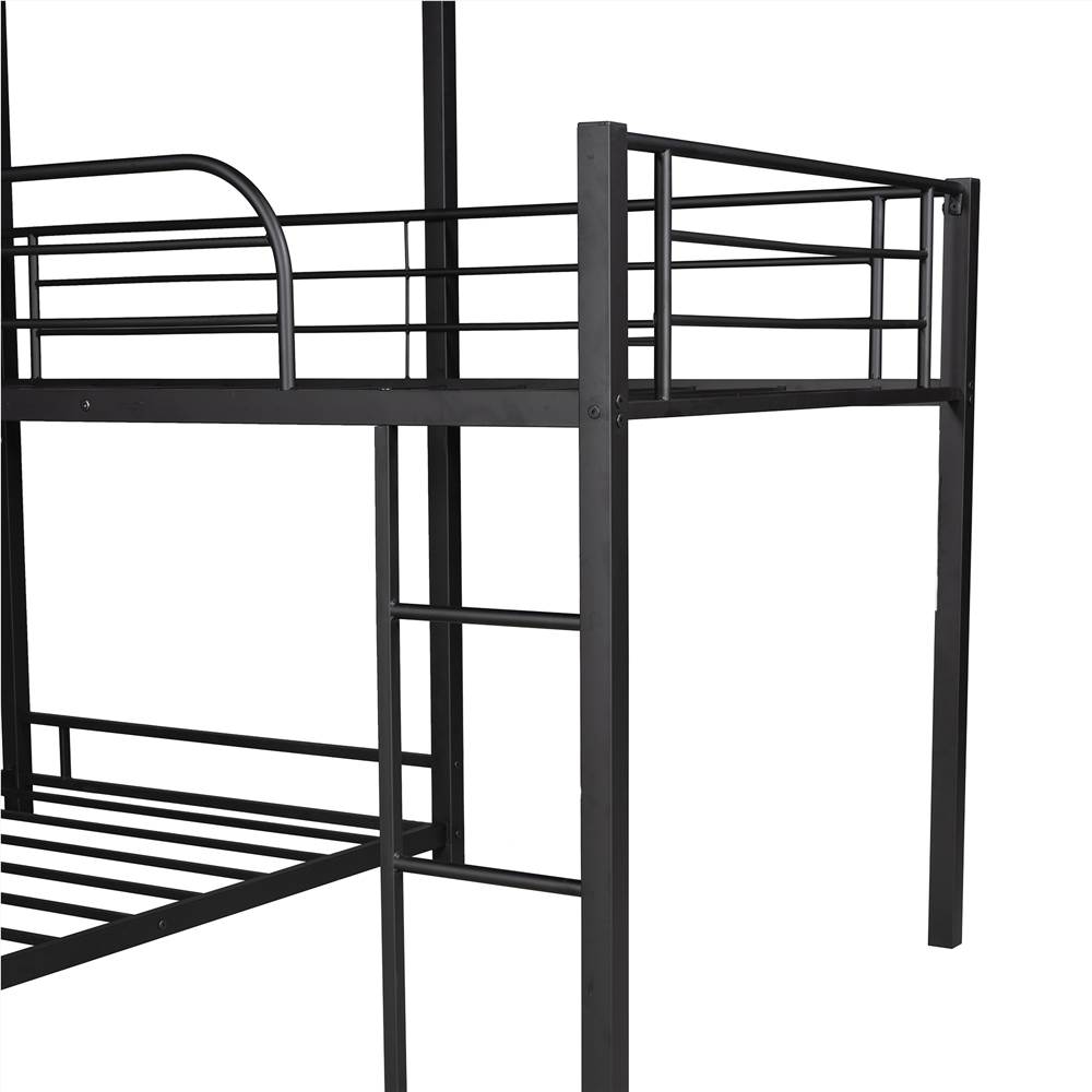 TwinSize Lshaped Triple Bed Frame with Ladders Black