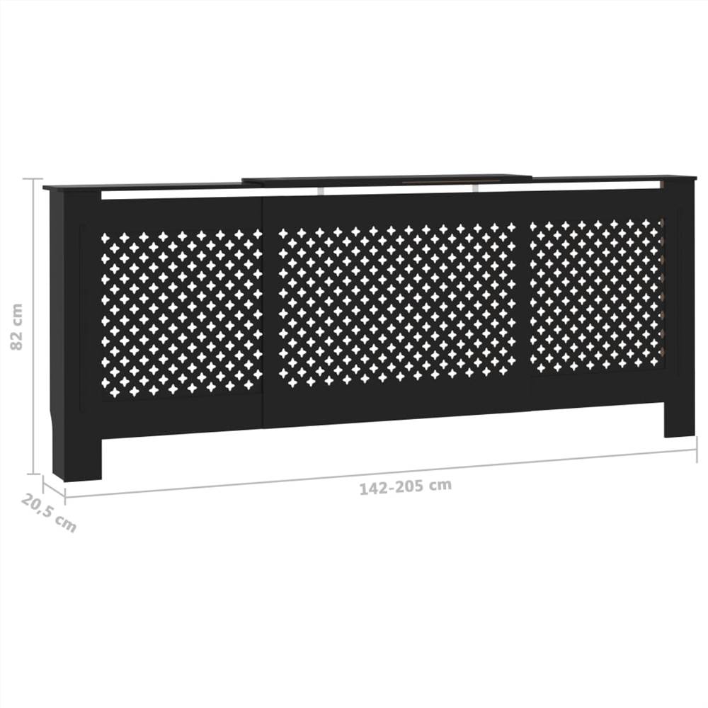 MDF Radiator Cover Black 205 cm