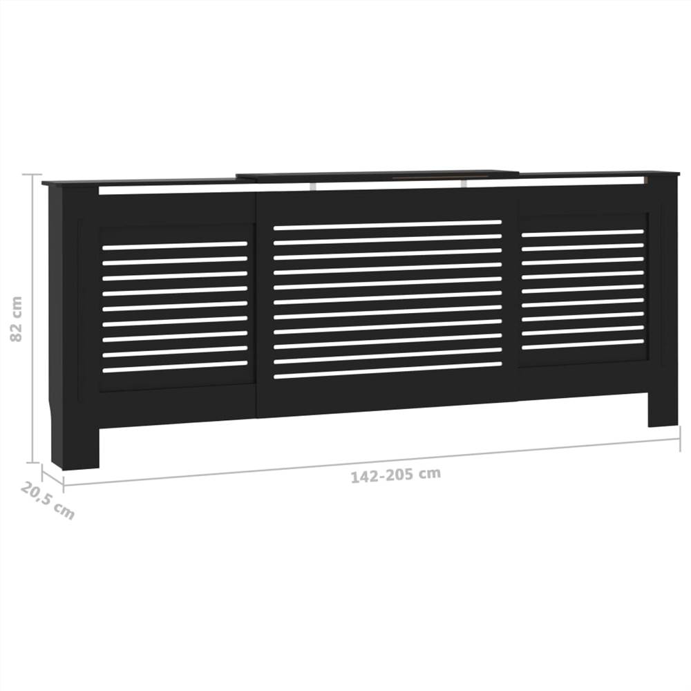 MDF Radiator Cover Black 205 cm