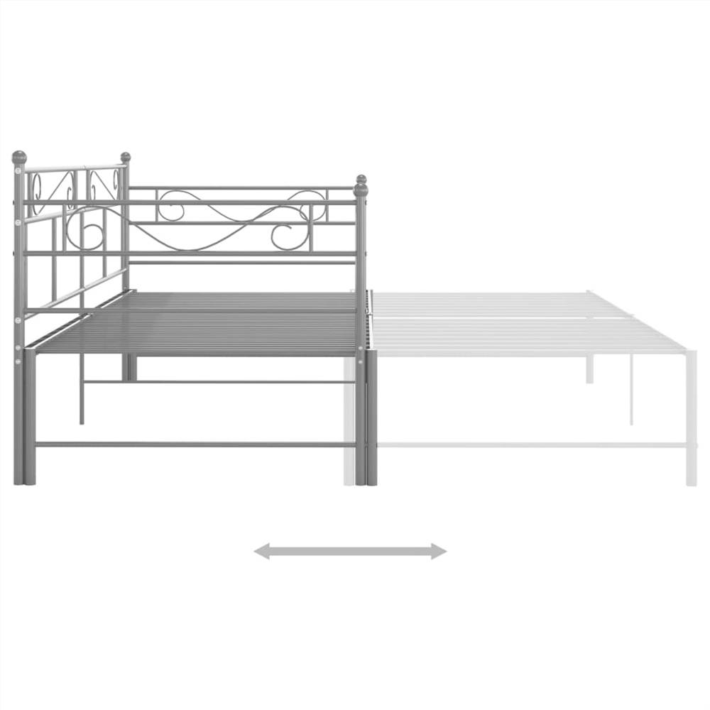 Pull-out Sofa Bed Frame Grey Metal 90x200 cm