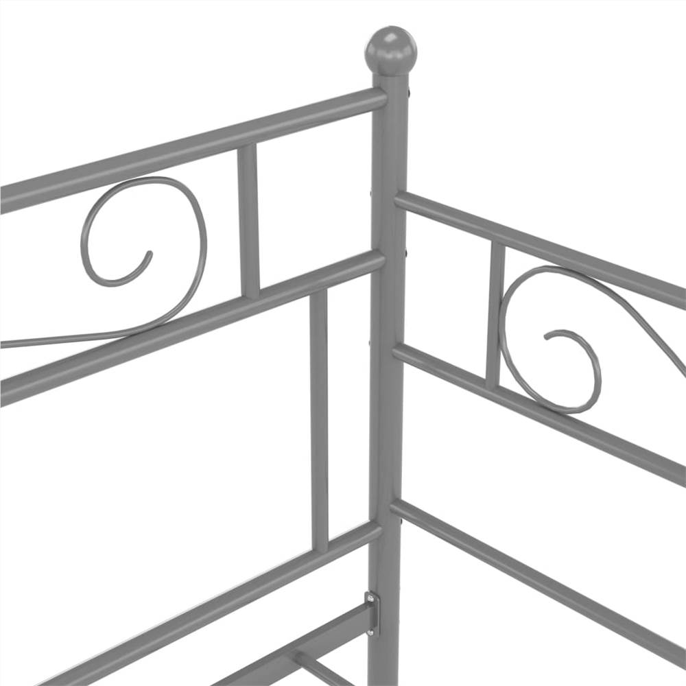 Pull-out Sofa Bed Frame Grey Metal 90x200 cm