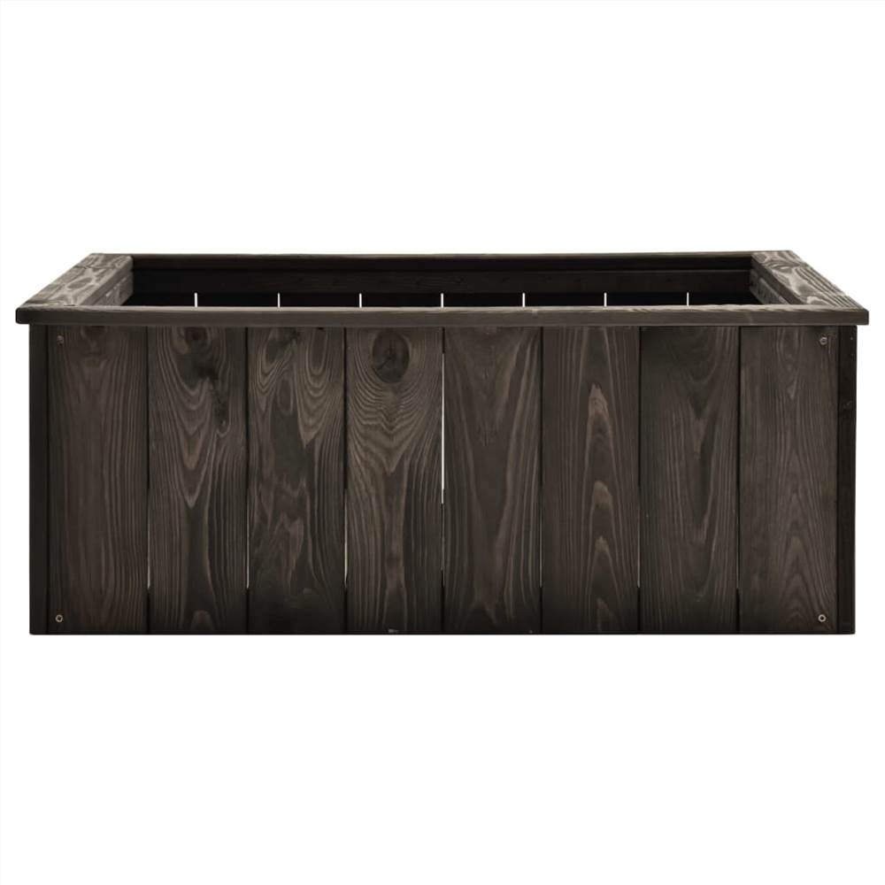 Raised Bed Dark Grey 74x77x30 cm Solid Pinewood