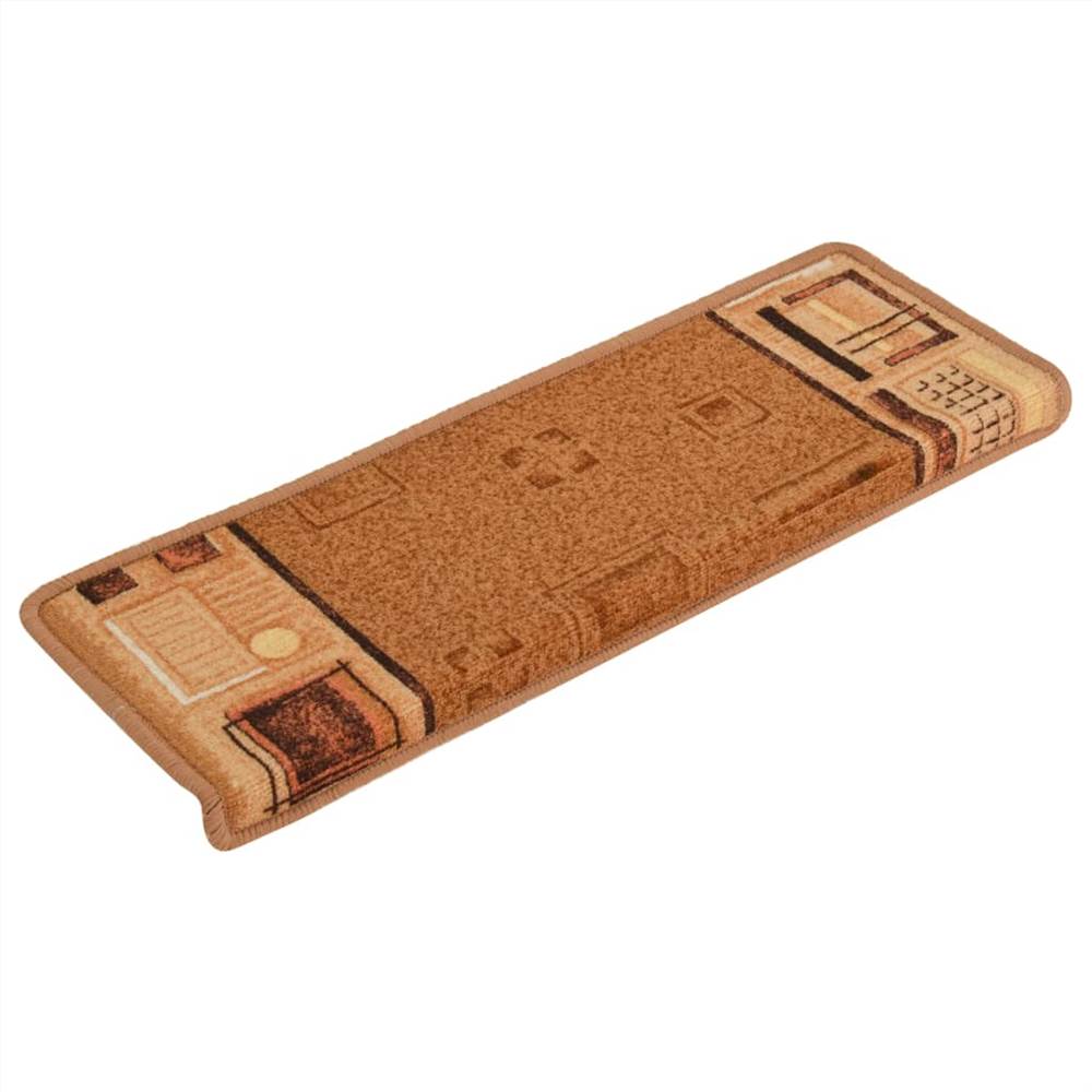 Self-adhesive Stair Mats 15 pcs 65x25 cm Beige