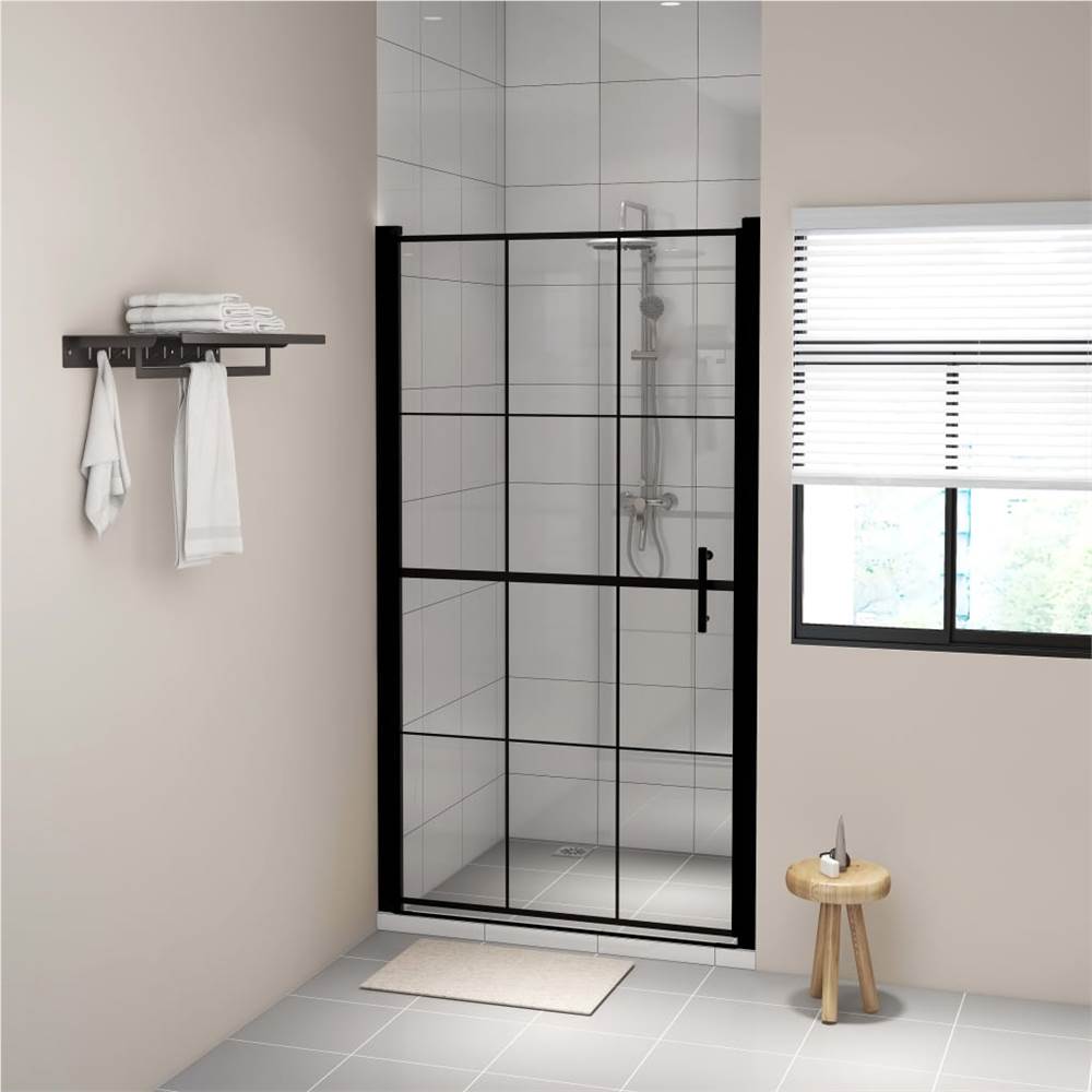 

Shower Door Tempered Glass 100x178 cm Black