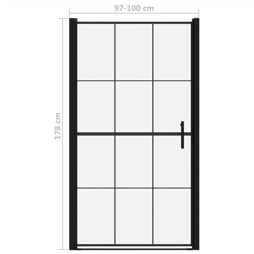 Shower Door Tempered Glass 100x178 cm Black