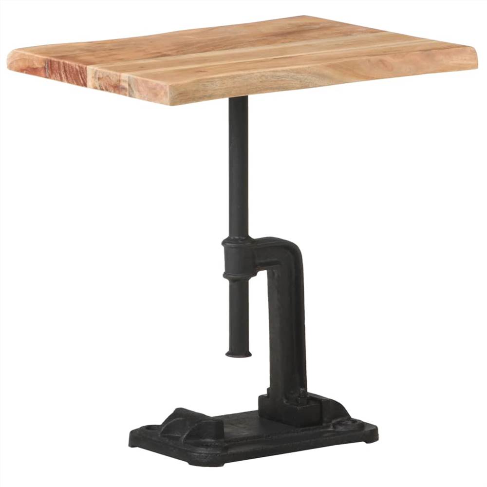 

Side Table Light Wood 45x35x48 cm Solid Acacia Wood & Cast Iron