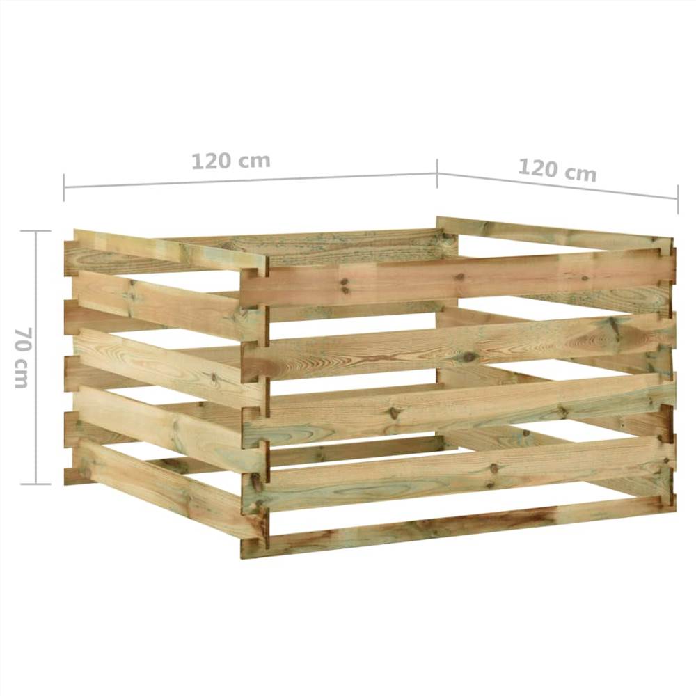 Slatted Garden Composter 120x120x70 cm Impregnated Pinewood