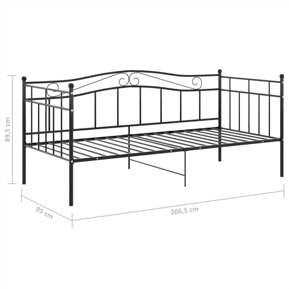 Sofa Bed Frame Black Metal 90x200 cm