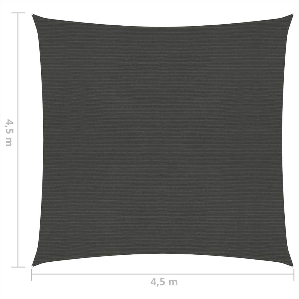 Sunshade Sail 160 g/m² Anthracite 4.5x4.5 m HDPE