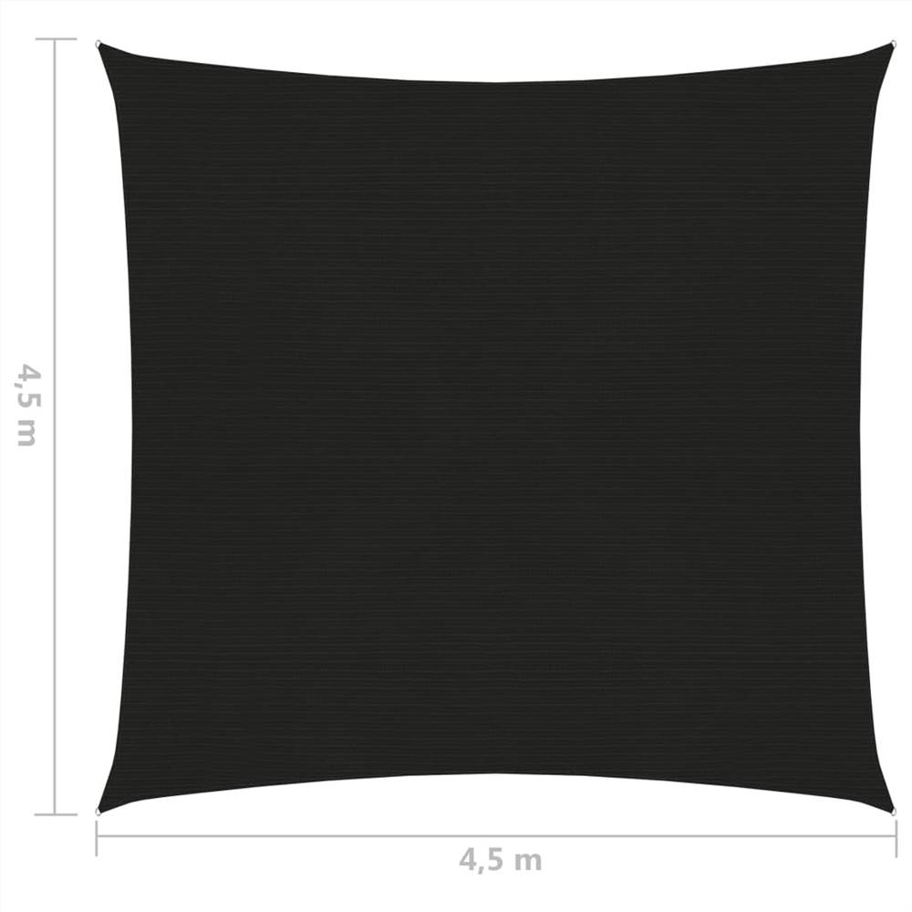 Sunshade Sail 160 g/m² Black 4.5x4.5 m HDPE